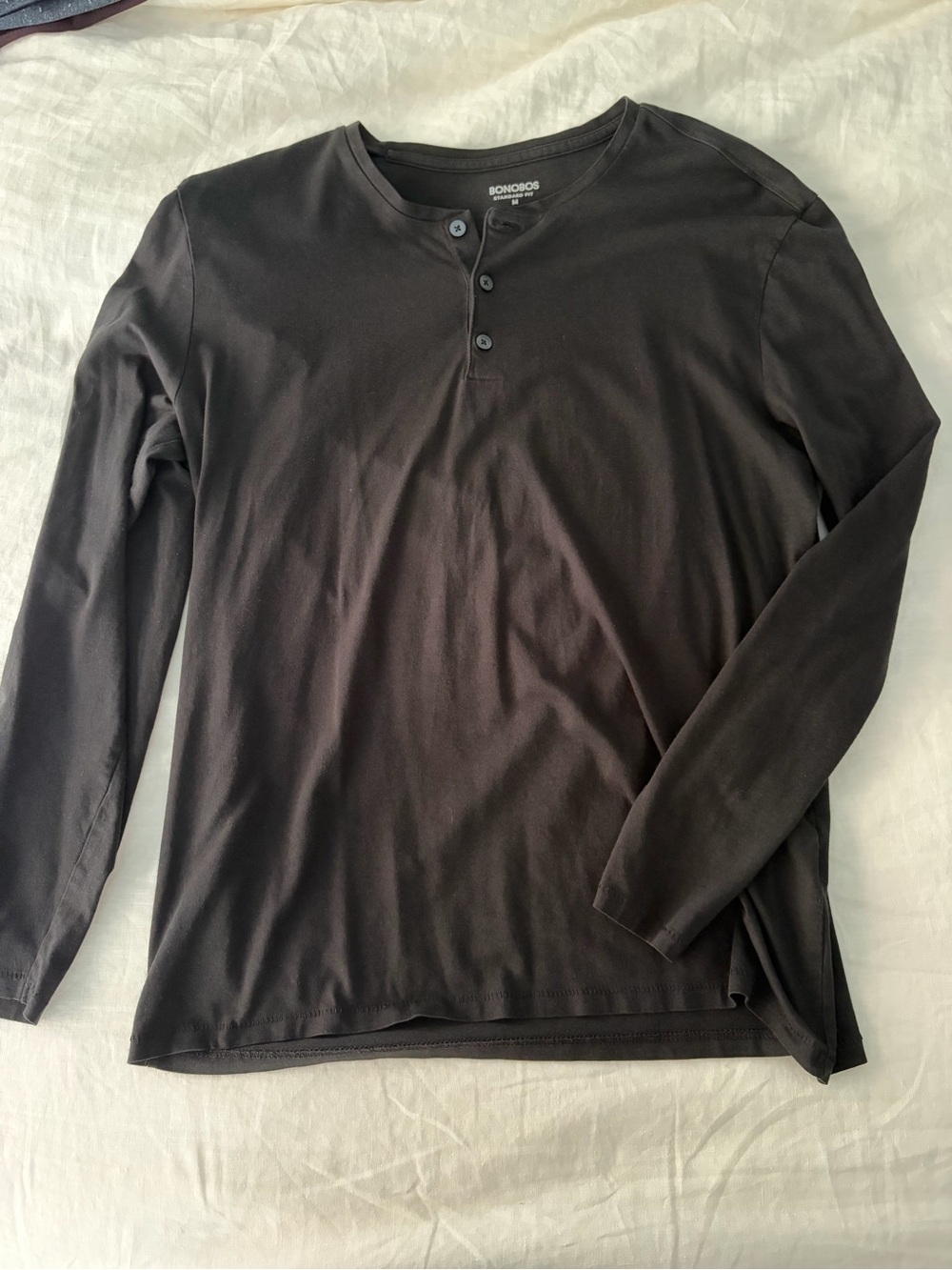 Bonobos Long-Sleeve Henley Shirt - Black